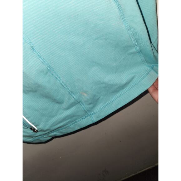 Lululemon full tilt half zip  ruffle turquoise star runner top 4 - Picture 5 of 6